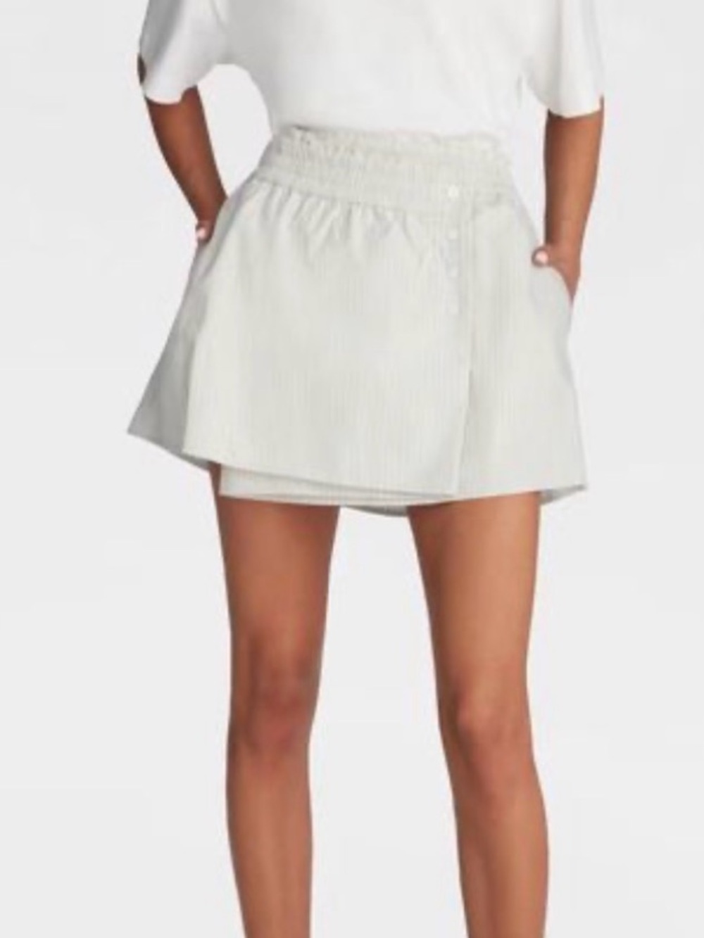 KBB by KAHLANA Women Mini 'The Asym Boxer Skirt' Blue Striped S